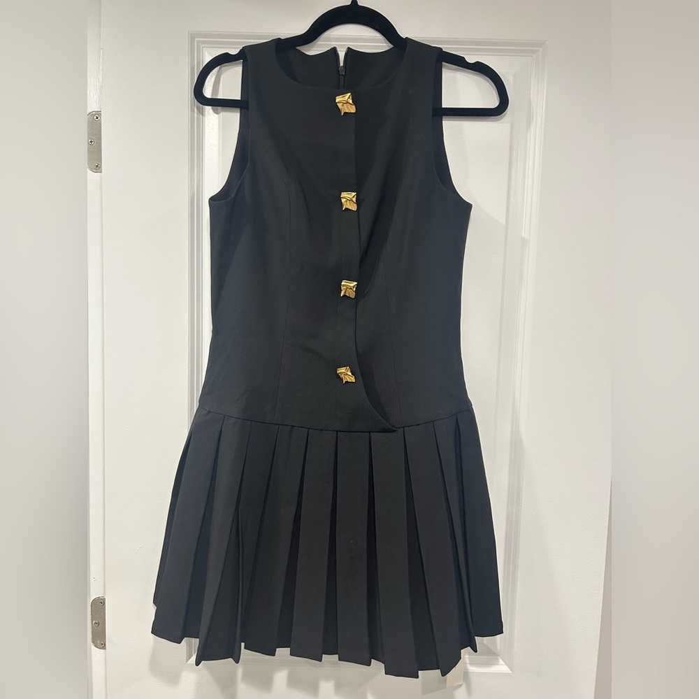 NWT Commense Metal Button Pleated Tank Dress - Picture 3 of 7